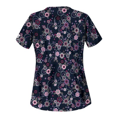 UA Floral Extravaganza Navy Scrub Top