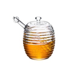 Lorenzo Kaşıklı Cam Bal Kavanozu - 240ML