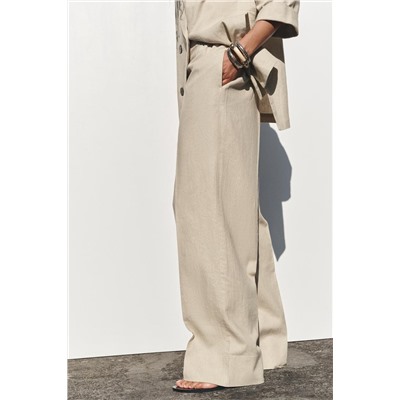 PANTALÓN ANCHO CON LINO