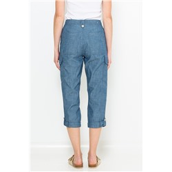 Pantalón pirata de lino Azul