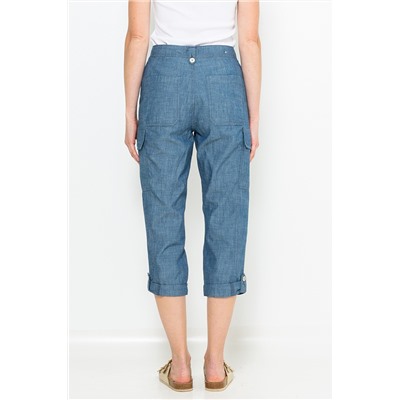 Pantalón pirata de lino Azul