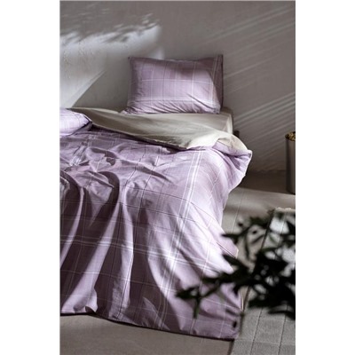 Amata King Size %100 Pamuk Ranforce Baskılı Nevresim Takımı - Mürdüm