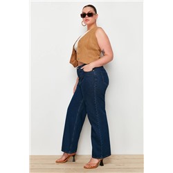 Indigo Yüksek Bel Geniş Paça Büyük Beden Wide Leg Jeans TBBAW23CJ00020