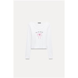 T-SHIRT WITH BOW PRINT