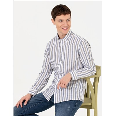 Haki Slim Fit Uzun Kollu Gömlek