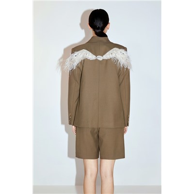 Chaqueta de lana Caqui