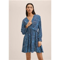 Vestido estampado abertura  -  Mujer | MANGO OUTLET España