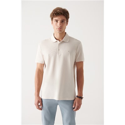 Avva Erkek Bej %100 Pamuk Serin Tutan Standart Fit Normal Kesim Polo Yaka T-shirt E001004