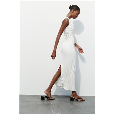 DRAPED MIDI DRESS