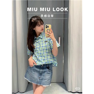 Женская клетчатая рубашка  Miu Mi*u