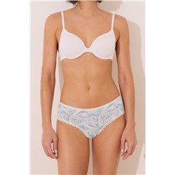 Braga ancha brasileña microfibra estampado blanco