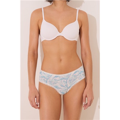 Braga ancha brasileña microfibra estampado blanco
