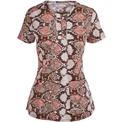 koi Stretch Scrubs Anaconda Print Top
