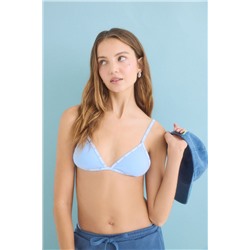 Sujetador triangular relleno fijo azul