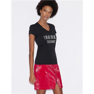 STUDDED POSITIVE-NEGATIVE LOGO TEE