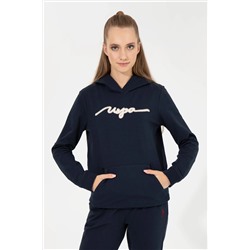 Kadın Lacivert Kapüşonlu Sweatshirt