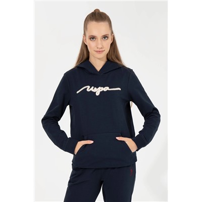 Kadın Lacivert Kapüşonlu Sweatshirt