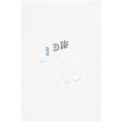 Pack of 3 pairs of slogan ankle socks