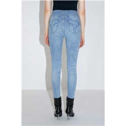 Vaquero skinny fit de tiro alto Azul claro