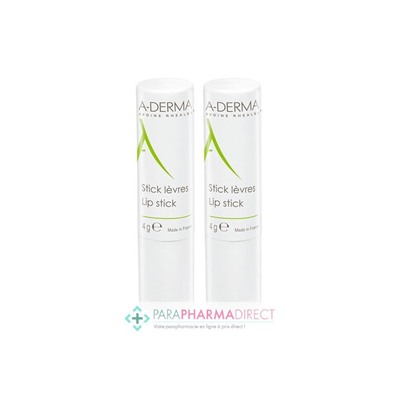 A-Derma Les Indispensables Stick Lèvres 2x4gLot  × 2