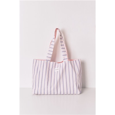 Bolso tote algodón print rayas