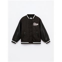 QUILTED BOMBER JACKET WITH PATCHES