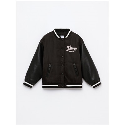 QUILTED BOMBER JACKET WITH PATCHES