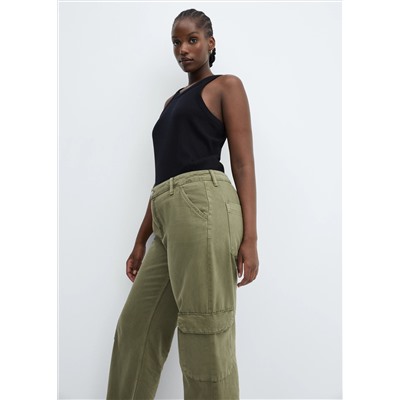 Jeans wideleg cargo