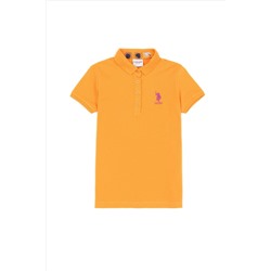 Kız Çocuk Sarı Basic Polo Yaka Tişört