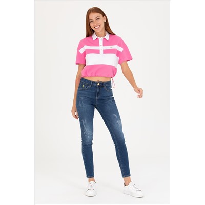 Kadın Pembe Polo Yaka Tişört