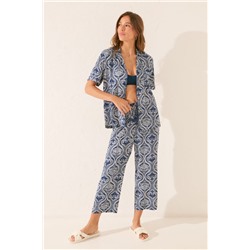 Pijama camisero Capri estampado allover