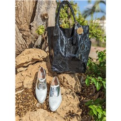 BDA · 6180 Blanco+PELLE - Shopper PITON NEGRO АКЦИЯ