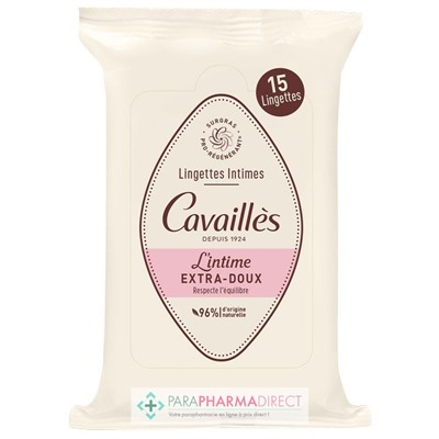 Cavaillès L'Intime Extra-Doux - 15 Lingettes Intimes