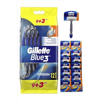 Gillette, Blue3 Kullan At Tıraş Bıçağı 12'lı