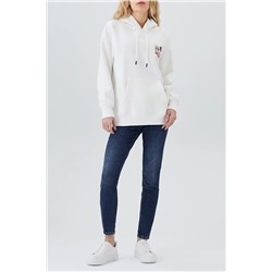 Lee Cooper Ella Kadın Kapüşonlu Sweatshirt Ekru 231 LCF 241001