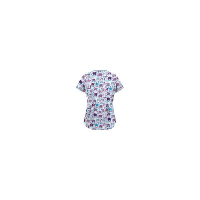 UA Lucky Elephants Amazing Aqua Print Scrub Top