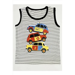 Denokids Taksi Erkek Çocuk Çizgili Kolsuz T-shirt CFF-22Y2-055