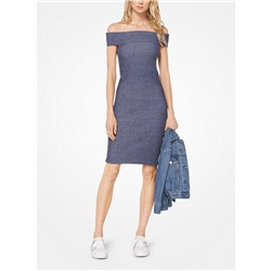 MICHAEL MICHAEL KORS Ribbed Knit Off-the-Shoulder Dress