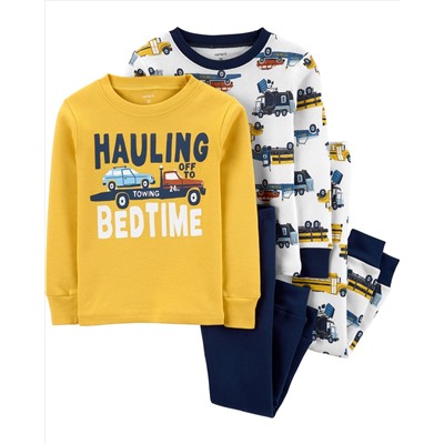 4-Piece Big Foot Snug Fit Cotton PJs