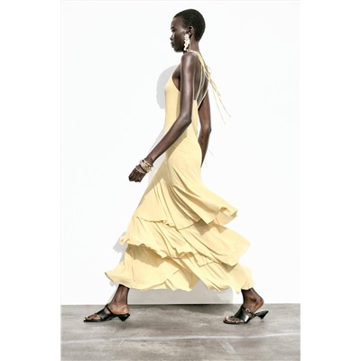 MIDI RUFFLE DRESS