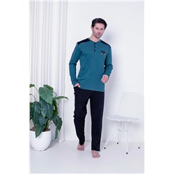 AHENGİM Man Erkek Pijama Takımı Interlok Omuz Parçalı Pamuklu Mevsimlik M70072269 1-2-10001212