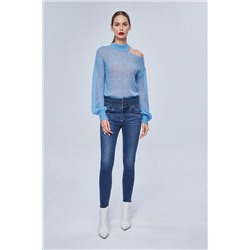 Vaquero skinny fit de tiro alto Azul marino