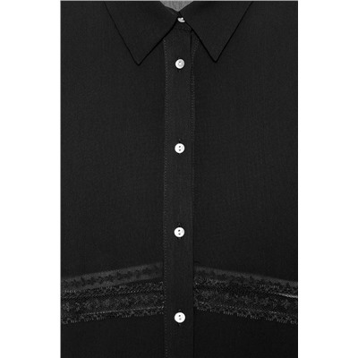 FLOWING SHIRT WITH LACE TRIM