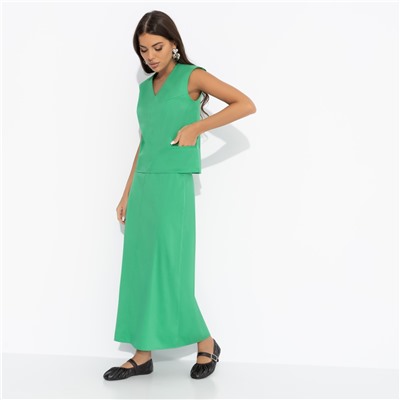 Костюм с юбкой из лёгкой ткани, Подход со вкусом (green, 2 в 1)