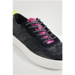 Sneakers piel sintética camuflaje glitter