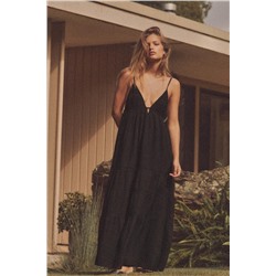 EMBROIDERED GAUZE MIDI DRESS