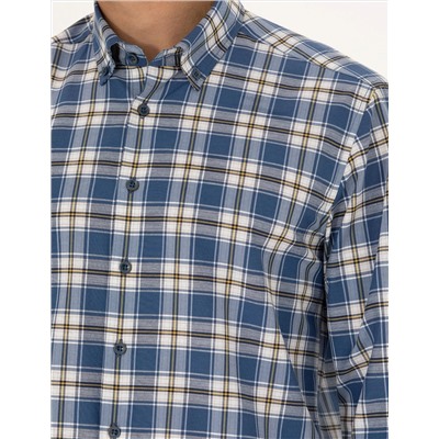Lacivert Slim Fit Uzun Kollu Gömlek