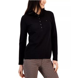 Tommy Hilfiger Women's Logo Long-Sleeve Polo Shirt