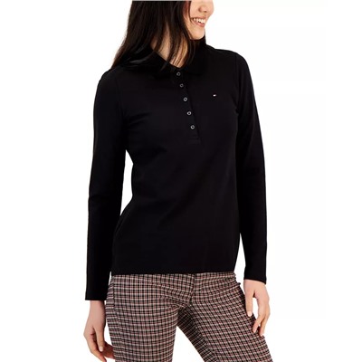 Tommy Hilfiger Women's Logo Long-Sleeve Polo Shirt