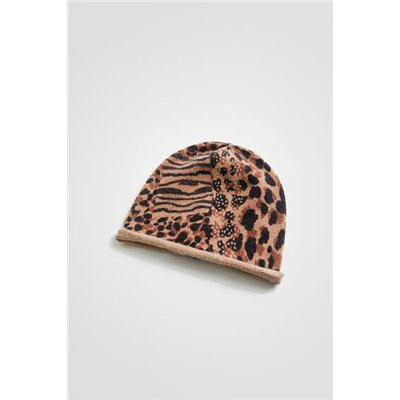 Gorro punto patch animal print
